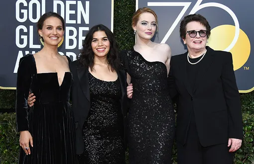 Натали Портман, Америка Феррера, Эмма Стоун и Билли Джин Кинг Натали Портман, Америка Феррера, Эмма Стоун и Билли Джин Кинг