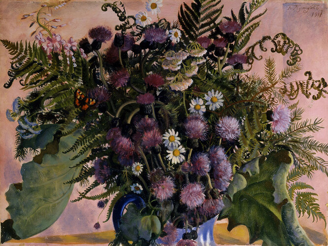 Борис Кустодиев. Финский букет, 1917. Государственное музейное объединение «Художественная культура Русского Севера», Архангельск Борис Кустодиев. Финский букет, 1917. Государственное музейное объединение «Художественная культура Русского Севера», Архангельск