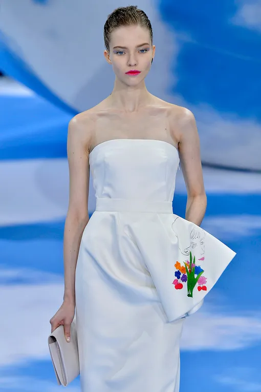 Саша Лусс на показе Рафа Симонса для Christian Dior осень-зима 2013/14