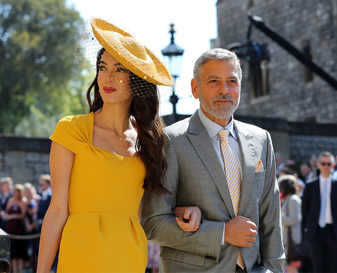 Амаль и Джордж Клуни на свадьбе Меган Маркл и принца Гарри