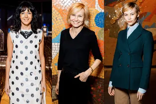 Ксения Чилингарова, Ингеборга Дапкунайте и Светлана Устинова на превью новых выставок в «Гараже»