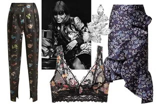 Как носить вещи с цветочным принтом, когда за окном осень