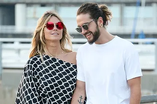 В чем пойти на свидание: Хайди Клум на прогулке со своим молодым возлюбленным