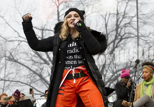 Мадонна во время демонстрации Women's March, Вашингтон, 2017 год
