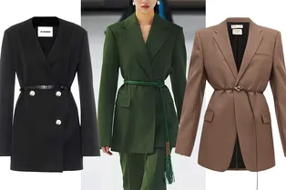 Этой осенью носите жакеты с тонким ремнем, чтобы подчеркнуть талию