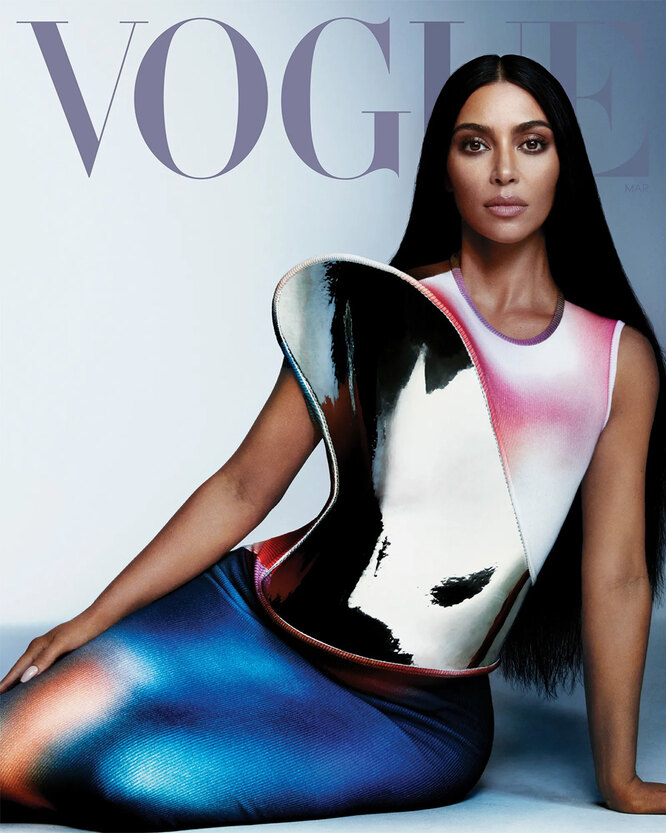 Ким Кардашьян на обложке Vogue, март 2022 Ким Кардашьян на обложке Vogue, март 2022