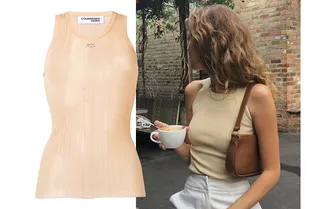 Зрительный обман: 10 нюдовых топов в тон коже, чтобы носить под пиджак