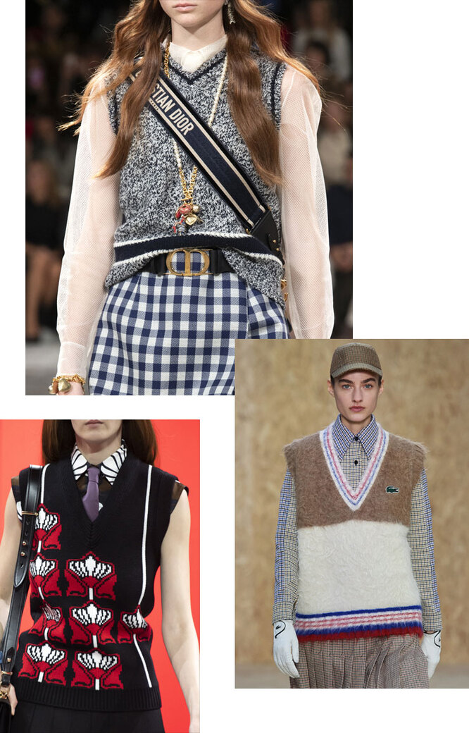 Слева направо: Prada, Dior, Lacoste – осень-зима 2020/21