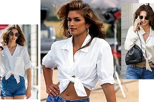 Как в 90-е: завязываем узлом на животе любимую блузу, рубашку и футболку