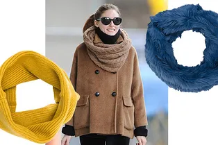 10 ярких снудов из кашемира, меха и бархата для холодных будней