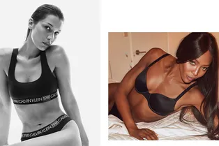 Два поколения супермоделей: Наоми Кэмпбелл и Белла Хадид в лукбуке белья Calvin Klein