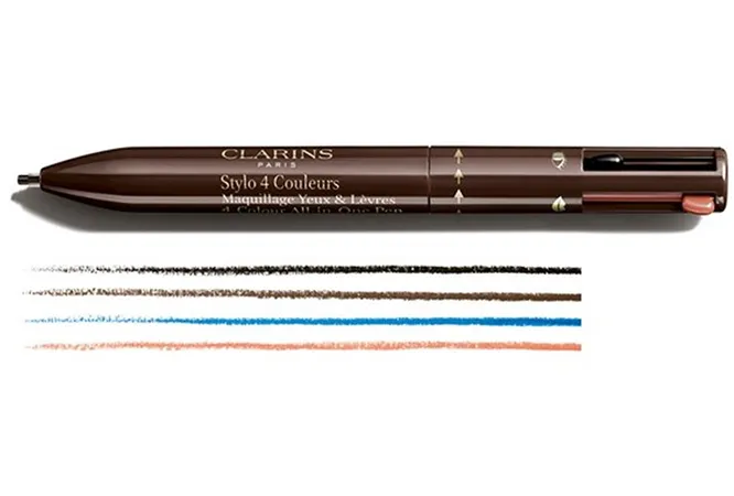 Четырехцветная ручка-подводка для глаз и губ Stylo 4 Couleurs, Clarins