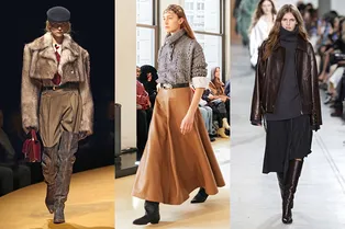 С чем носить сапоги в октябре: 5 идей с подиума