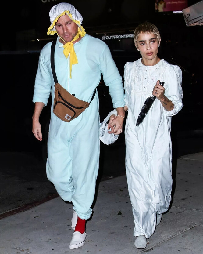 Ченнинг Татум и Зои Кравиц в парных костюмах на Хеллоуин, 2023