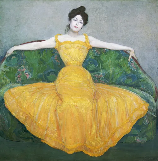 Макс Курцвайль «Женщина в желтом платье», 1899 год