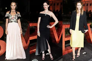 Алисия Викандер, Ева Грин и Светлана Ходченкова на открытии выставки Bvlgari в Кремле