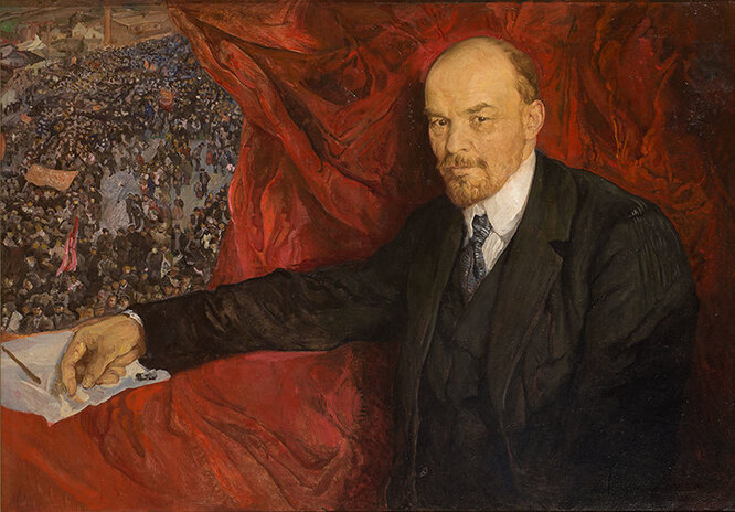 Isaak Brodsky, V.I.Lenin and Manifestation, 1919