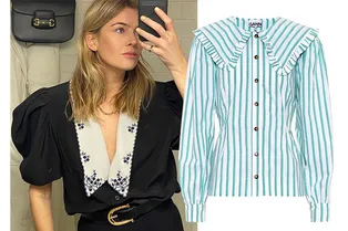 Этой весной носите блузки с «школьным» воротничком