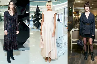 Мари Коберидзе, Инга Берман, Юлия Калманович на ужине во «Временах года»