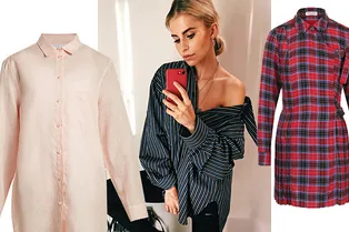 10 платьев-рубашек, чтобы носить их с черными узкими джинсами