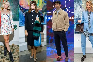 Иван Ургант, Ксения Собчак, Андрей Малахов и Наталья Гольденберг на 8-й Международной ярмарке современного искусства Cosmoscow