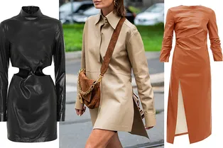 12 стильных кожаных платьев для любого случая
