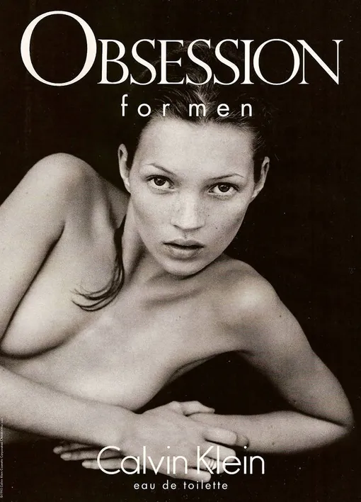 Кейт Мосс в рекламной кампании CALVIN KLEIN, OBSESSION, 1993 год
