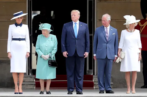 Мелания Трамп, Елизавета II, Дональд Трамп, принц Чарльз и герцогиня Камилла
