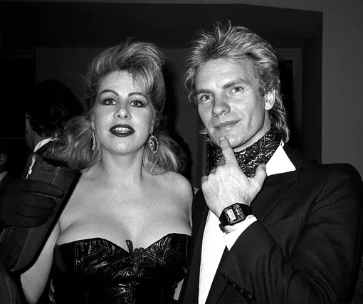 Диана Брилл и Стинг на вечеринке в честь Уильяма Берроуза в Limelight, 1984 год