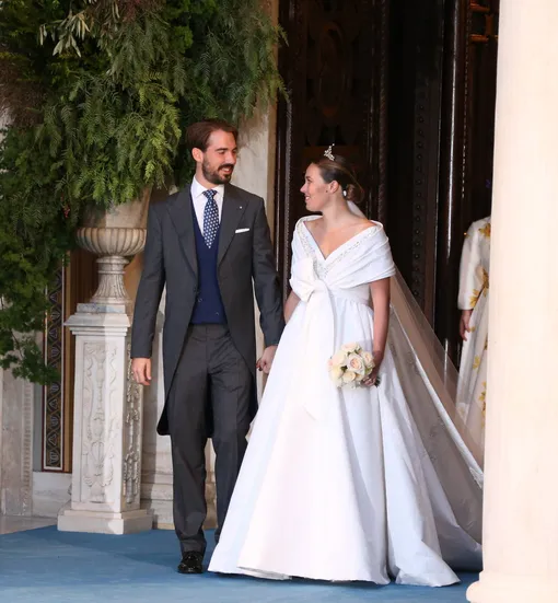 Принц Филиппос и Нина Флор на собственной свадьбе в Афинах