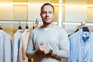 Тимур Соловьев, Александр Горчилин и Артем Королев на открытии бутика St-James